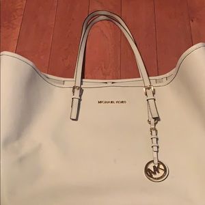 large michael kors white purse